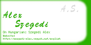 alex szegedi business card